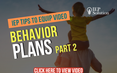 Tips to Equip Video: Behavior Plans (Part 2)